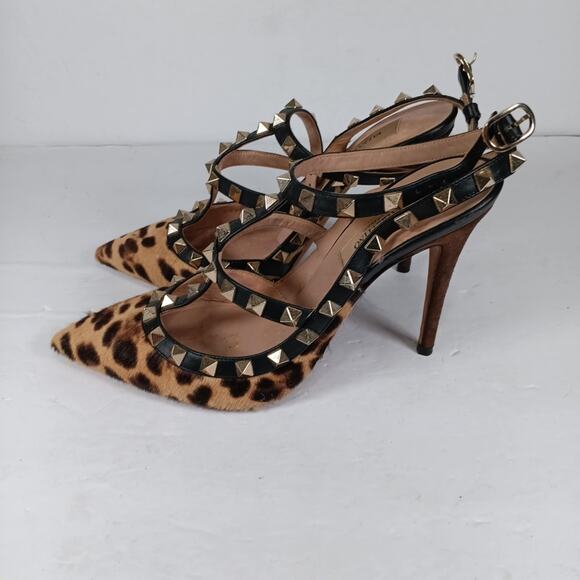 Valentino Garavani Pumps Heel Leopard Studs EU37.5/US 7 - Picture 1 of 4